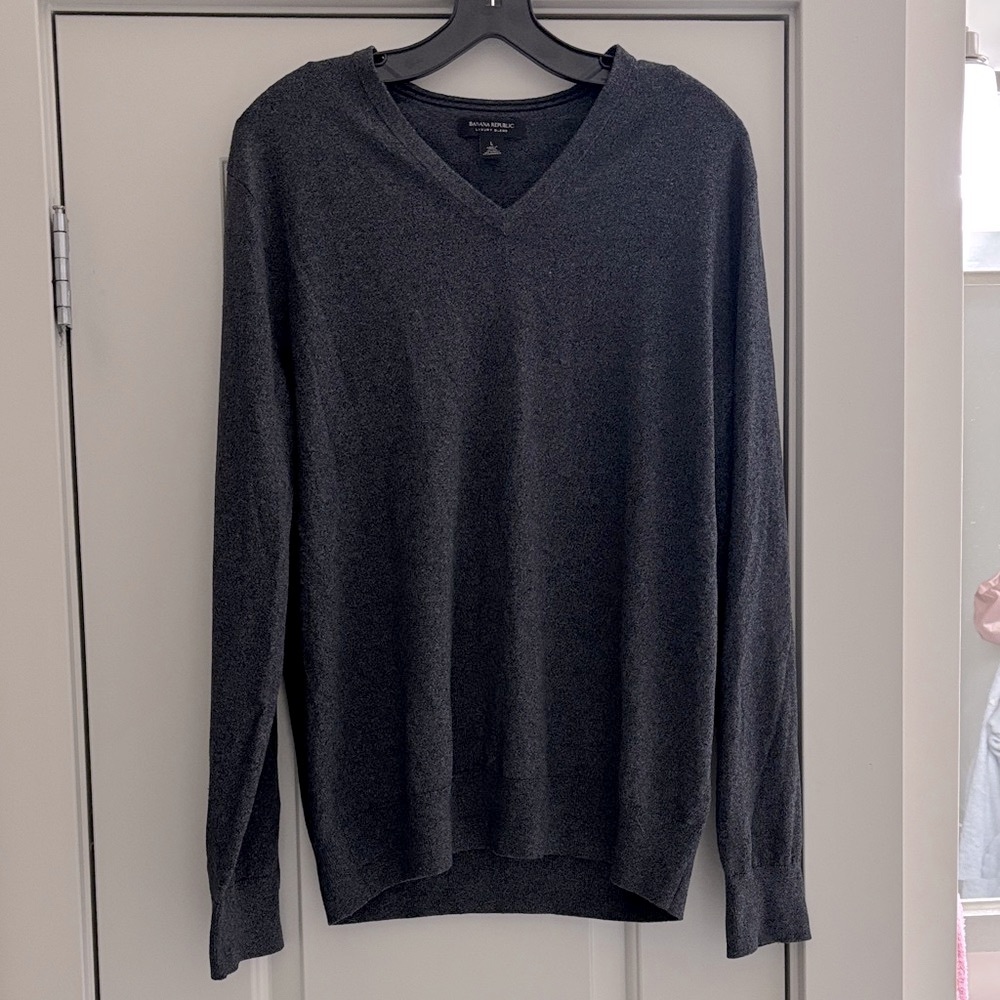 Banana Republic Charcoal V-Neck Sweater